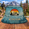 Maxcorners Hiking Retro Sunset Camping Outdoors Personalized Name 3D Cap
