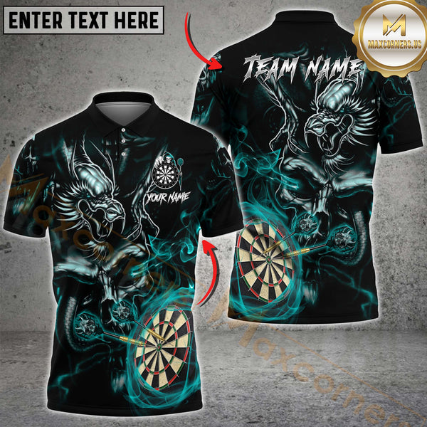 Maxcorners Darts Dragon And Skull Flame Multicolor Option Customized Name, Team Name 3D Shirt