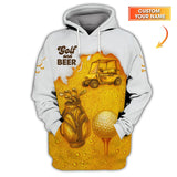 Maxcorners Personalized Golf Shirt, Golf And Beer Shirt For Golfer, Crazy Golf Shirt For Beer Lover, Golf Gift For Men