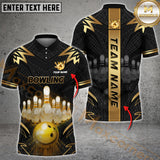 Maxcorners Bowling Strike Premium Multicolor Option Customized Name, Team Name 3D Shirt