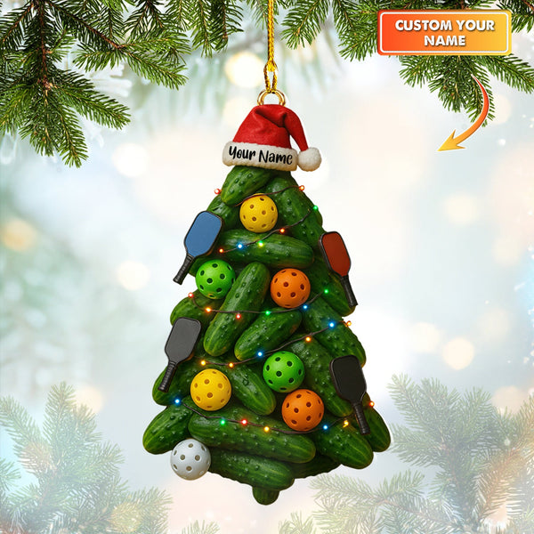 Maxcorners Personalized Pickleball Ornament, Funny Pickleball Christmas Tree With Paddles And Balls, Gift For Pickleball Lover