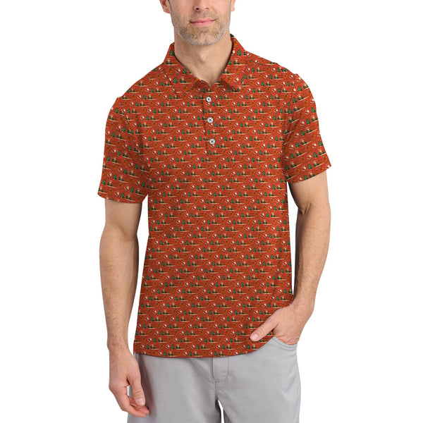 Maxcorners Christmas Golf Shirt, Funny Pattern Golf Shirt, Xmas Golf Shirt For Men