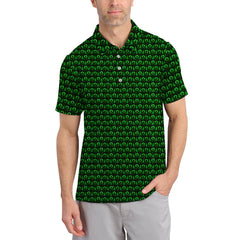 Maxcorners Bigfoot Golf Pattern Shirt, Funny Sasquatch Golf Polos, Golf Gift for Men, Crazy Golf Shirts For Golfers
