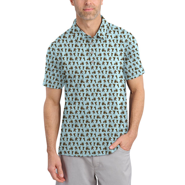Maxcorners Crazy Golf Pattern Shirt, Bigfoot Golf Shirt For Men, Golf Gift For Golfer