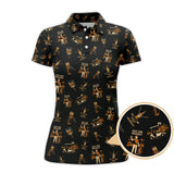 Maxcorners Pattern Golf Polos For Men, Golf And Whiskey Shirt With Retro Style For Golfers, Crazy Golf Shirt