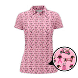 Maxcorners Breast Cancer Golf Shirt, Dachshund Golf Shirt, Pattern Golf Shirt For Golfer