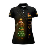 Maxcorners Personalized Christmas Golf Shirt, Dachshund Golf Shirt, Funny Golf Shirt For Men, Golf Gift For Golfer