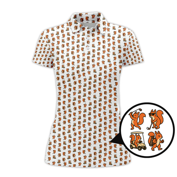 Maxcorners Pattern Golf Shirt, Squirrel Golf Shirt, Funny Golf Shirt For Men