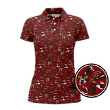 Maxcorners Christmas Golf Shirt, Crazy Pattern Golf Shirt For Pet Lover, Funny Cat Golf Shirt For Men