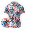 Maxcorners Bigfoot Patriotic Dinosaur Golf Polo Shirt