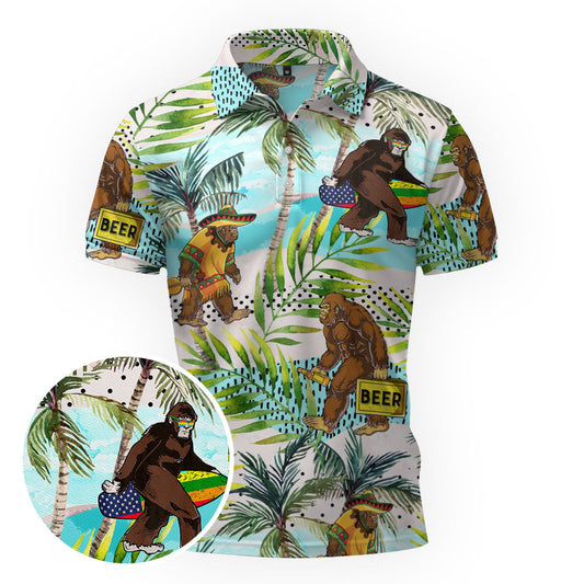 Maxcorners Sasquatch Beach Party Mode Golf Polo Shirt