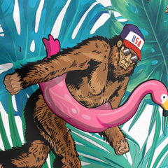 Maxcorners Tropical Flamingo Float Foot Golf Polo Shirt