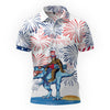 Maxcorners Bigfoot’s T-rex Fireworks Ride Golf Polo Shirt