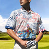 Maxcorners Bigfoot’s T-rex Fireworks Ride Golf Polo Shirt