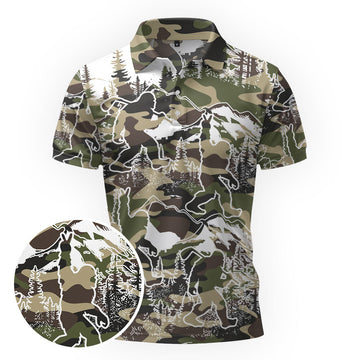 Maxcorners Bigfoots Camo Classic Golf Polo Shirt