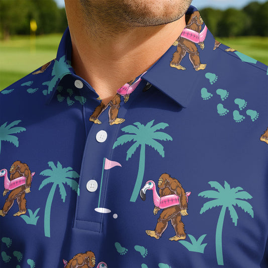 Maxcorners Sasquatch Pool Party Golf Polo Shirt