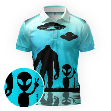 Maxcorners Sasquatch Alien Summit Golf Polo Shirt