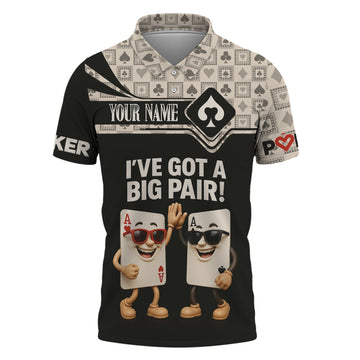 Maxcorners Custom Poker Shirts, Custom Playing Cards Shirt for Men, I've Got A Big Pair, Poker Gift for LoverLM1009