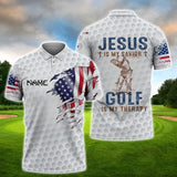 Maxcorners Golf Jesus America Customized Name 3D Shirt