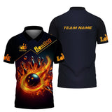 MaxCorners Bowling And Pins Club Customized Name, Team Name 3D Polo Shirt For Men