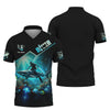 Maxcorners 3D Full Print Diver T-Shirt Underwater Adventure With Sharks Personalized Name Gift For Diver Lovers LM2111