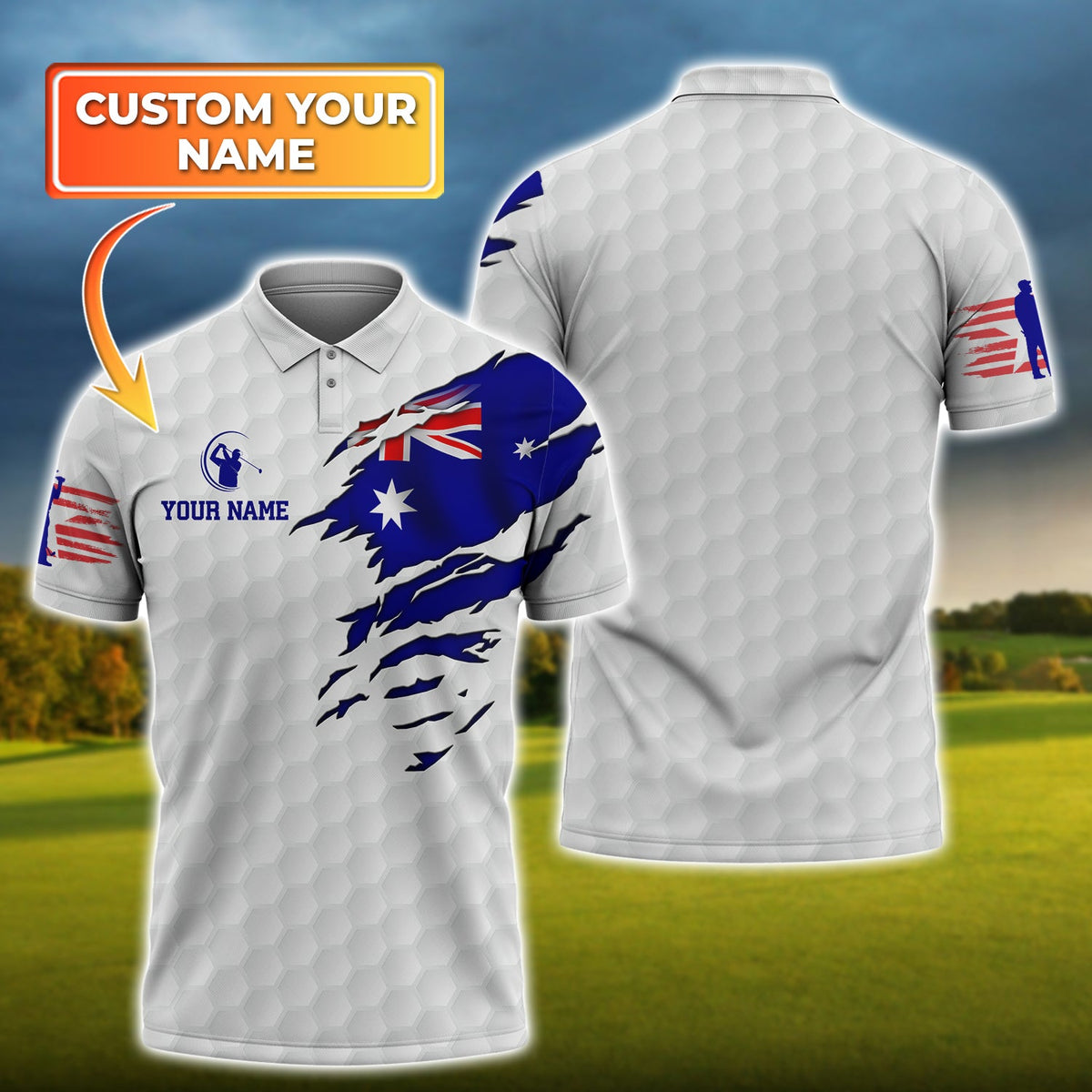 Maxcorners Golf Australia Customized Name 3D Shirt