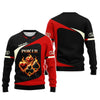 Maxcorners Custom Fiery Poker T-Shirt - Glowing Card Suits & Bold Black-Red Design, Gift For Poker PlayersLM1009