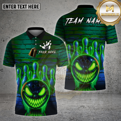 Maxcorners Bowling Shirt Neon Graffiti Evil Ball Multioptions Personalized Name, Team Name Unisex 3D Shirt (4 Colors)