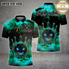 Maxcorners Bowling Shirt Flaming Evil Ball Multioptions Personalized Name, Team Name Unisex 3D Shirt (4 Colors)
