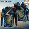 Maxcorners Crappie Fishing Ocean Wave Power Personalized Name, Team Name Long Sleeve Shirt