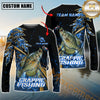 Maxcorners Crappie Fishing Hooked Jump Splash Personalized Name, Team Name Long Sleeve Shirt
