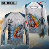 Maxcorners Trout Fishing White Fin Water Sport Pattern Sun Protection Personalized Name Team Name 3D Shirts