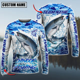 Maxcorner Chinook Fishing Water Fresh Pattern Sun Protection Personalized Name And Team Name Long Sweat Shirt