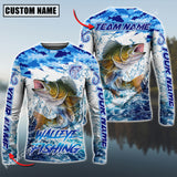 Maxcorner Walleye Fishing Water Fresh Pattern Sun Protection Personalized Name And Team Name Long Sweat Shirt