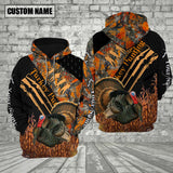 Maxcorners Turkey Hunting Orange Camo Custom Name Shirt 3D All Over Printed Clothes