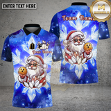 Maxcorners Bowling Shirt Santa Claus Bowling Snowflake Ice Crystal Multi Options Personalized Name, Team Name 3D Shirt