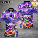 Maxcorners Bowling Shirt Wolf Bowling Aurora Mountain Scene Multi Options Personalized Name, Team Name 3D Shirt