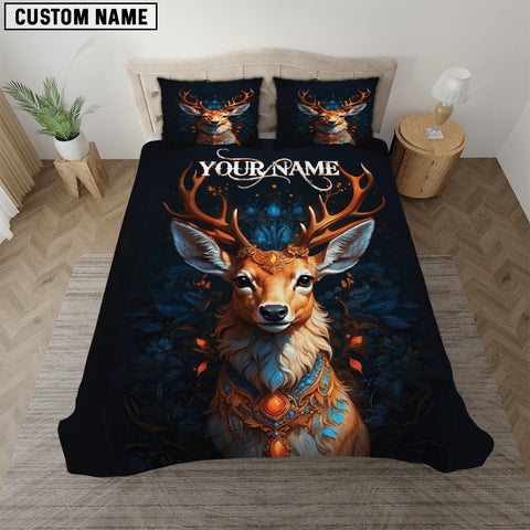 Maxcorners Deer Hunting Custom Name Bedding Set 3D All Over Printed