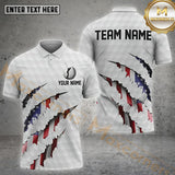 Maxcorners Golf Flag Of USA Pattern Customized Name, Team Name Shirts Style 13