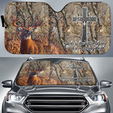 Maxcorners Premium Line Deer Hunting Leather Pattern Car Auto Sun Shade