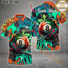 Maxcorners Billiards Ball 8 Graffiti Street Personalized Name, Team Name Unisex Shirt ( 4 Colors )