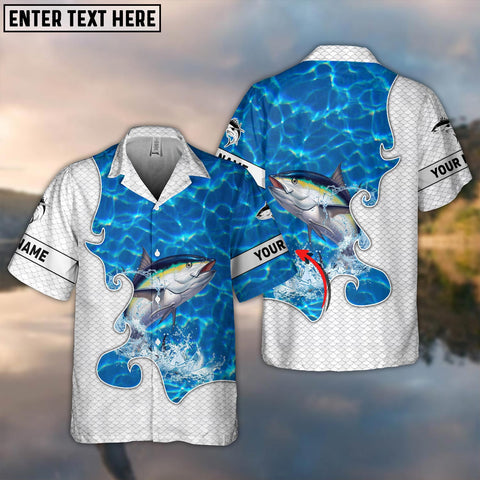 Maxcorner Tuna Fishing Blue Water Personalized 3D Hawaiian Shirt