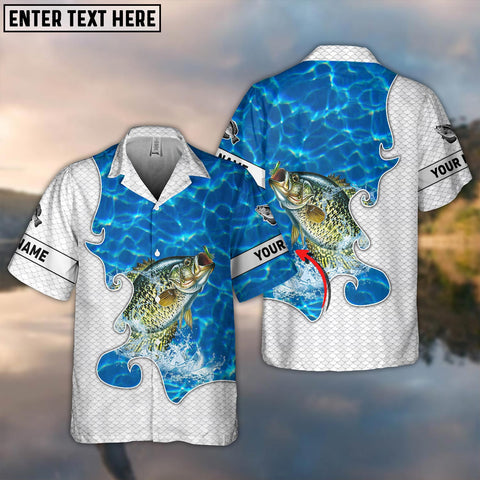 Maxcorner Crappie Fishing Blue Water Personalized 3D Hawaiian Shirt
