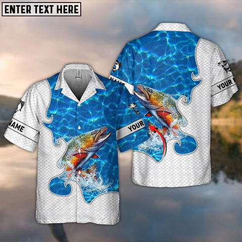 Maxcorner Trout Fishing Blue Water Personalized 3D Hawaiian Shirt