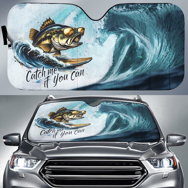 Maxcorners Bass Fishing Catch Me If You Can Car Auto Sun Shade