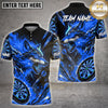 Maxcorners Darts Angry Wolf Fire Lightning Multi Options Personalized Name, Team Name Unisex 3D Shirt (4 Colors)