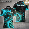 Maxcorners Darts Flame Wolf Silhouette Smoke Multi Options Personalized Name, Team Name Unisex 3D Shirt (4 Colors)