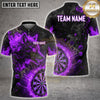 Maxcorners Darts Flame Wolf Silhouette Smoke Multi Options Personalized Name, Team Name Unisex 3D Shirt (4 Colors)