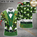 Maxcorners Gentleman ST.Patrick Day Golf Jersey Personalized Name, Team Name 3D Shirt