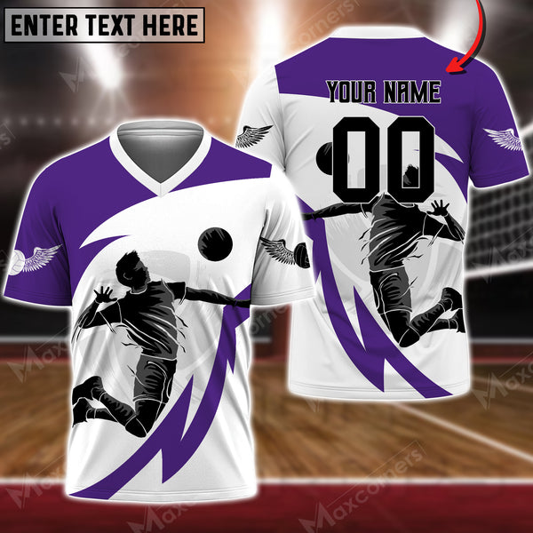 Maxcorners Volleyball Custom Yourname V-neck T-Shirt